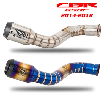 

Slip-on for Honda CBR650F 2014 2015 2016 2017 2018 Austin racing style exhaust muffler middle link pipe escape laser for CBR650F