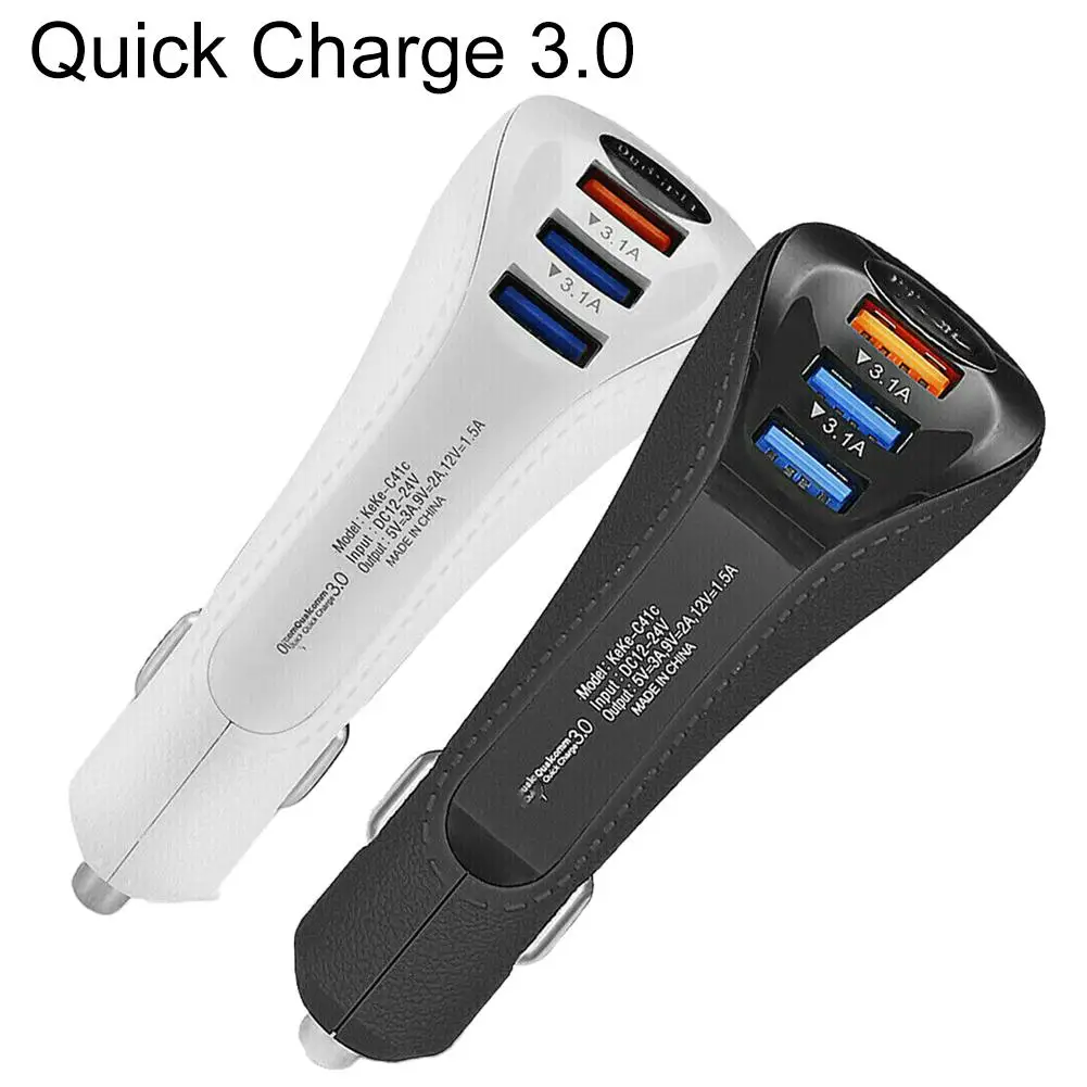 Автомобильное зарядное устройство QC3.0 3 порта usb быстрая зарядка прикуриватель
