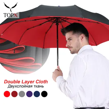 

Double Windproof Automatic 3Folding Umbrella Portable Car Luxury Large Outdoor Business Umbrellas Men Rain Women Gift Parasol