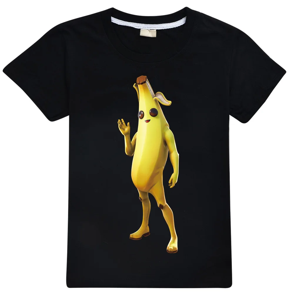 Summer 100% Polyester Fortnite Banana Man Graphic T-shirts Kids Boys T Shirt Children's Tees Fashion Aesthetic Shirt for Girls 2
