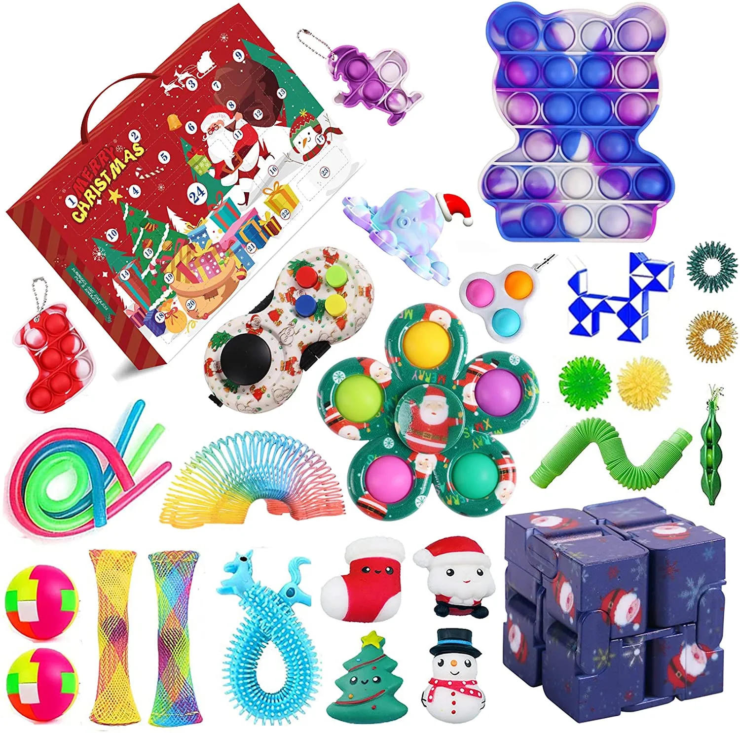 pea pod fidget toy Fidget Advent Calendar For Christmas With 24 Fidget Toys Pack Blind Box Antistress Relief Toy For Christmas Gift Anti Stress set pea pod fidget toy Squeeze Toys