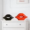 Nordic Creative Ceramic Red Lip Disposition Flower Vase Desktop Dry Container Artificial Vase Christmas gift Home Romantic 2