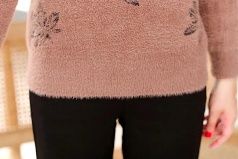 XJXKS Pull Hiver Femme осенне-зимний свитер с высоким воротом Плюс Размер Теплый шерстяной трикотаж Женский пуловер пушистые свитера
