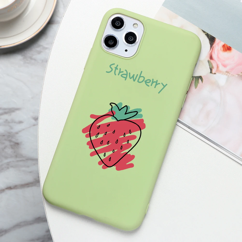 Чехол Avocado для iphone 11 Pro XS Max XR X 5 5S, силиконовый зеленый матовый чехол для iphone 7Plus 7 8 6 S 6 S Plus, чехол для телефона для девочек - Цвет: shcaomei