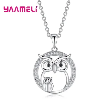 

Factory Price 925 Sterling Silver Cubic Zirconia Owl Pendant Necklace Wedding/Engagement Party Jewelry Accessory