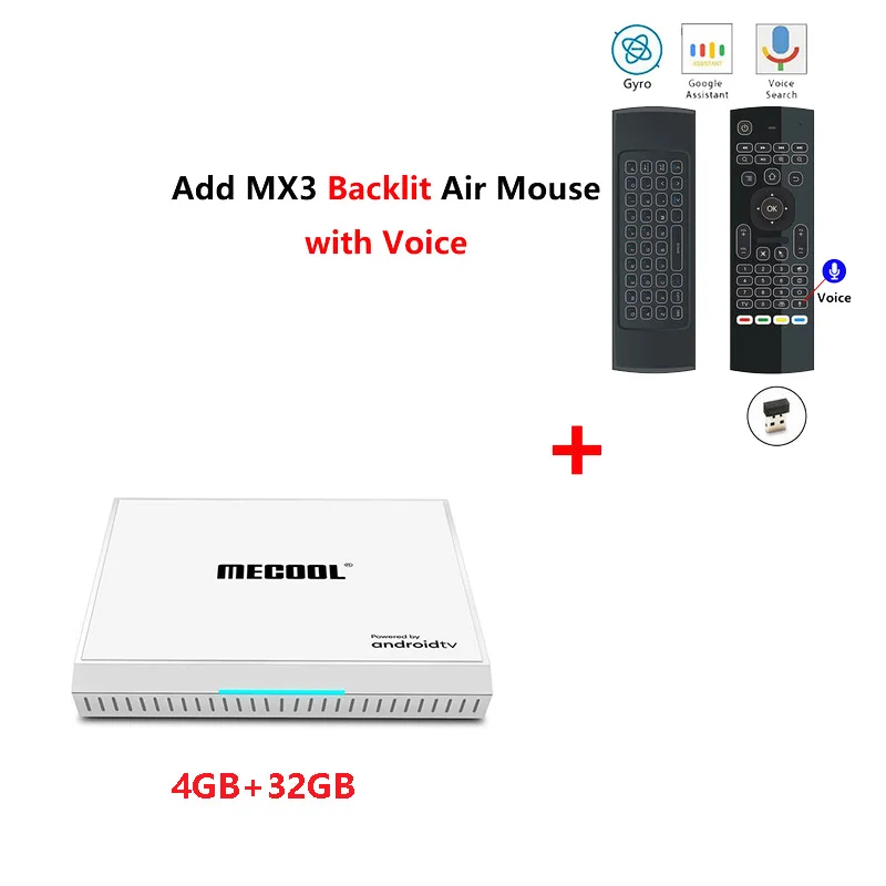 4G32G add mx3l mic Mecool KM9 Pro Amlogic S905X2 Смарт ТВ приставка Android 9,0 4GB32GB BT4.1 ТВ приставка OTA обновление Google Сертифицированный 4K медиаплеер - Цвет: 4G32G add mx3l mic