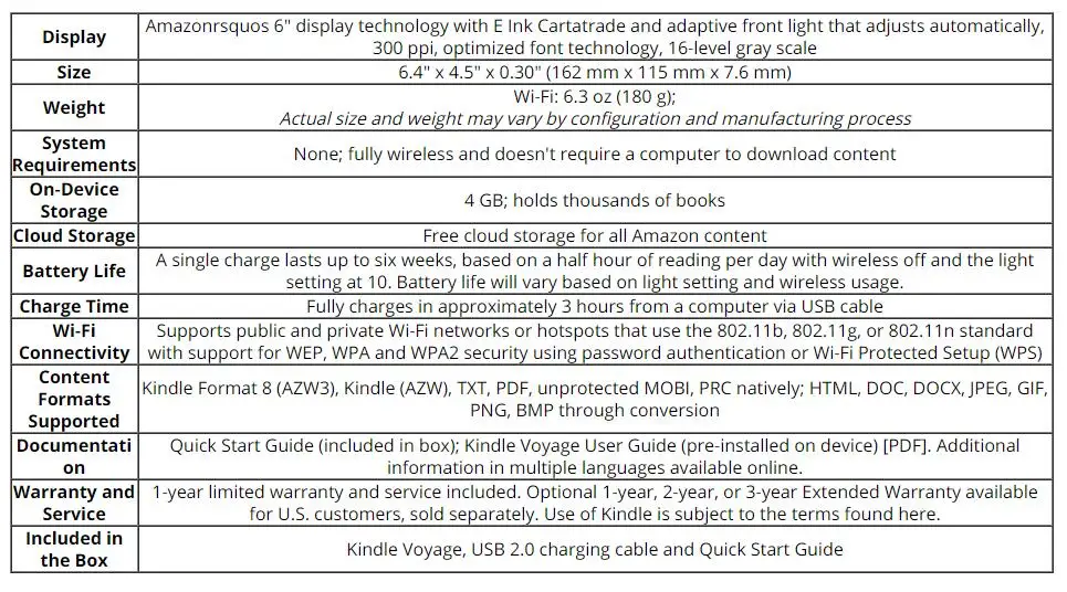 Kindle Voyage " читатели электронных книг дисплей высокого разрешения(300 ppi) с адаптивным встроенным светильник PagePress датчики WiFi