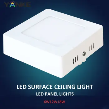 

LED Surface Mounted Ceiling Light 6W 12W 18W Ceiling Lamp AC85-265V Driver Included Square Indoor LED Panel Light For Home Decor