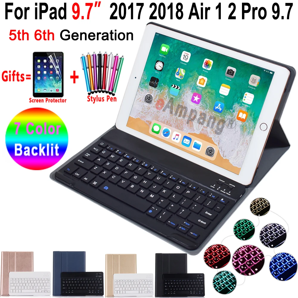 Achat Mince Sans Fil Amovible étui pour clavier bluetooth pour Apple iPad Air 1 2 Pro 9.7 5 6 Nouvel iPad 9.7 2017 2018 A1822 A1893