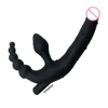 Strapless Strap on Dildo Realistic Dildo Vibrator Massager Lesbian 3 in 1 Vibrator G-Spot Stimulate Clitoris Sex Toy for Couple 1