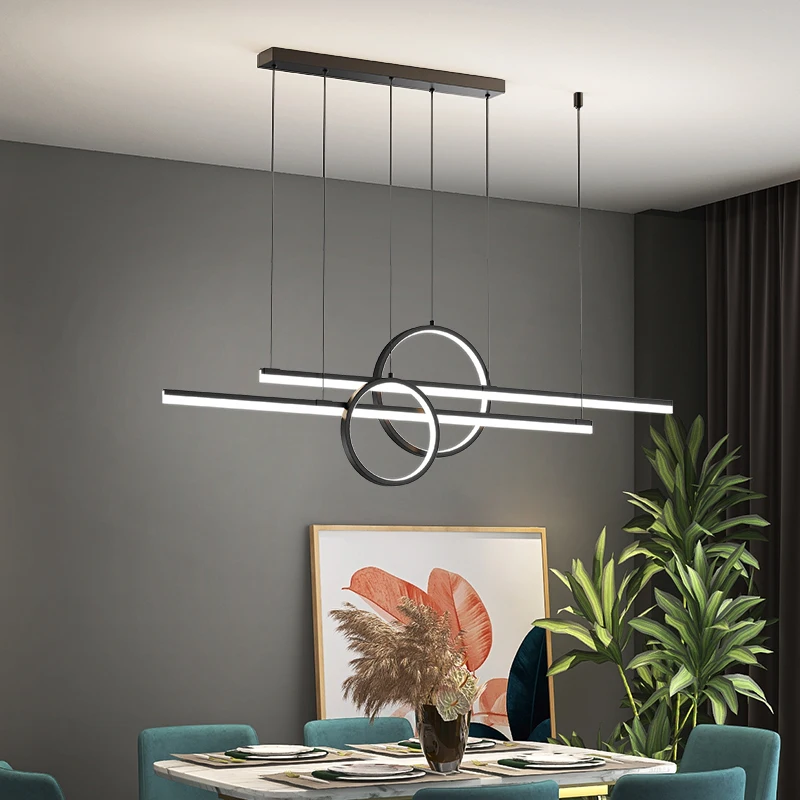 Details about   Black Modern LED Pendant Light Kitchen Acrylic Hanging Bedroom Lamp Chandelier 