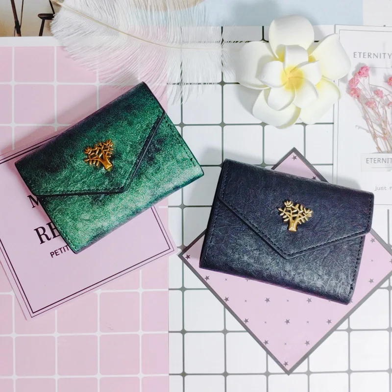 

Wallet Women's Short Korean-style Fashion Students Fashion New Style Multi-functional Buckle Small Wallet Retro Purse Large Wall