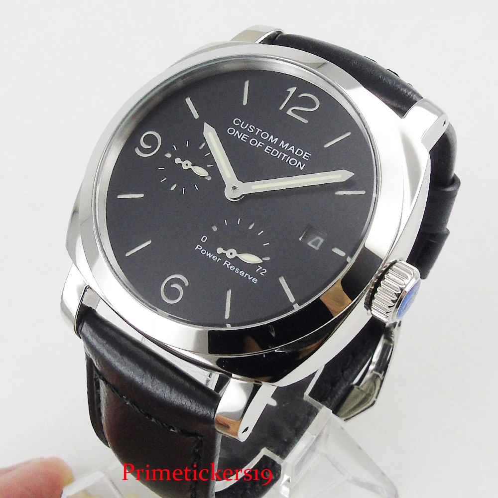 

Luxury 44MM Fashion Date Power Reserve Indicator Square Case Automatic Men Watch