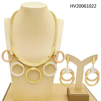 

Yulaili Fashion Brazil Gold Jewelry Sets for Women African/Dubai/Arab Pendant Necklace Earrings Female Jewellery Wholesale
