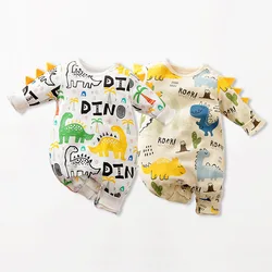 Costume de dinosaure pour bébé, combinaison pour enfants, barboteuse de dessin animé, vêtements mignons pour garçons, salopette pour nouveau né 