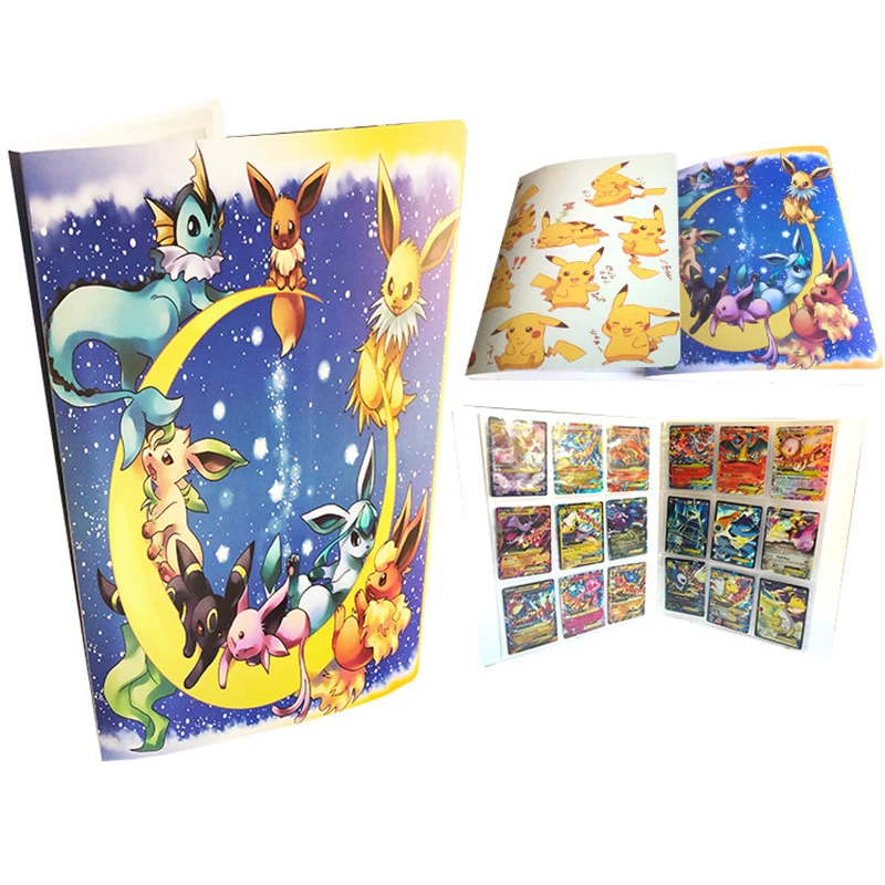 

Large Capacity cards Album Book for Pokemons Top loaded List playing cards holder album Pokemon toys for 324 cards Novelty gift