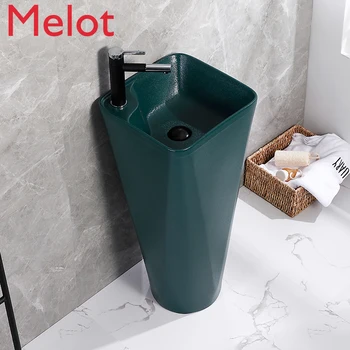 

Art Column Basin Integrated Home Balcony Floor Toilet Nordic Column Basin Column Basin Vertical Wash Basin