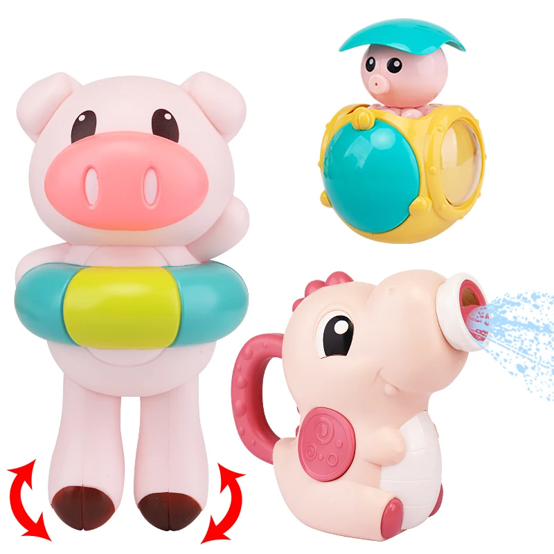 Baby Bath Shower Toy Kid Bathroom Dabble Pig Octopus Dinosaur Water Child Boy Girl 1 to 3 Toddler Bathtub Beach Swim Ring Pool | Игрушки и