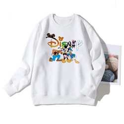 Engraçado disney mickey e seus amigos sweatshirts feminino primavera outono em torno do pescoço manga longa harajuku gráfico topos senhoras hoodies