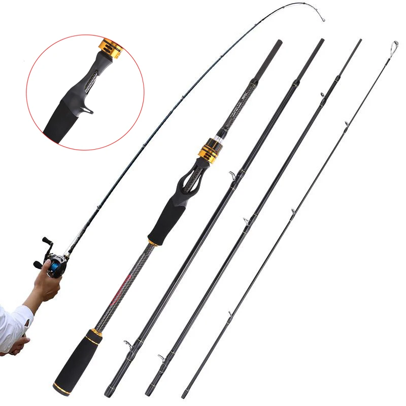  Sougayilang Casting Fishing Rod and Baitcasting Reel Combo Portable Travel Fishing Pole And 12+1BB 