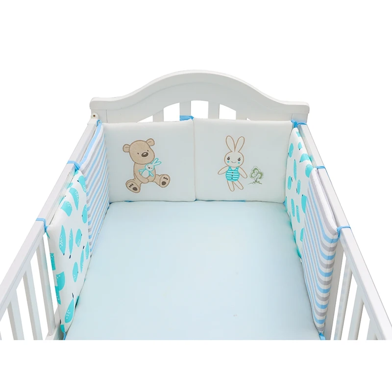 6 шт./лот детская кроватка бампер мультфильм кроватка для новорожденного бамперы детская кровать протектор подушки хлопок дышащий детское постельное белье безопасности