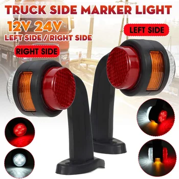 

2/4x Car Truck LED Side Marker Light 12V 24V Trailer Side Indicator Lamps Tail Light Red White For Lorry Bus