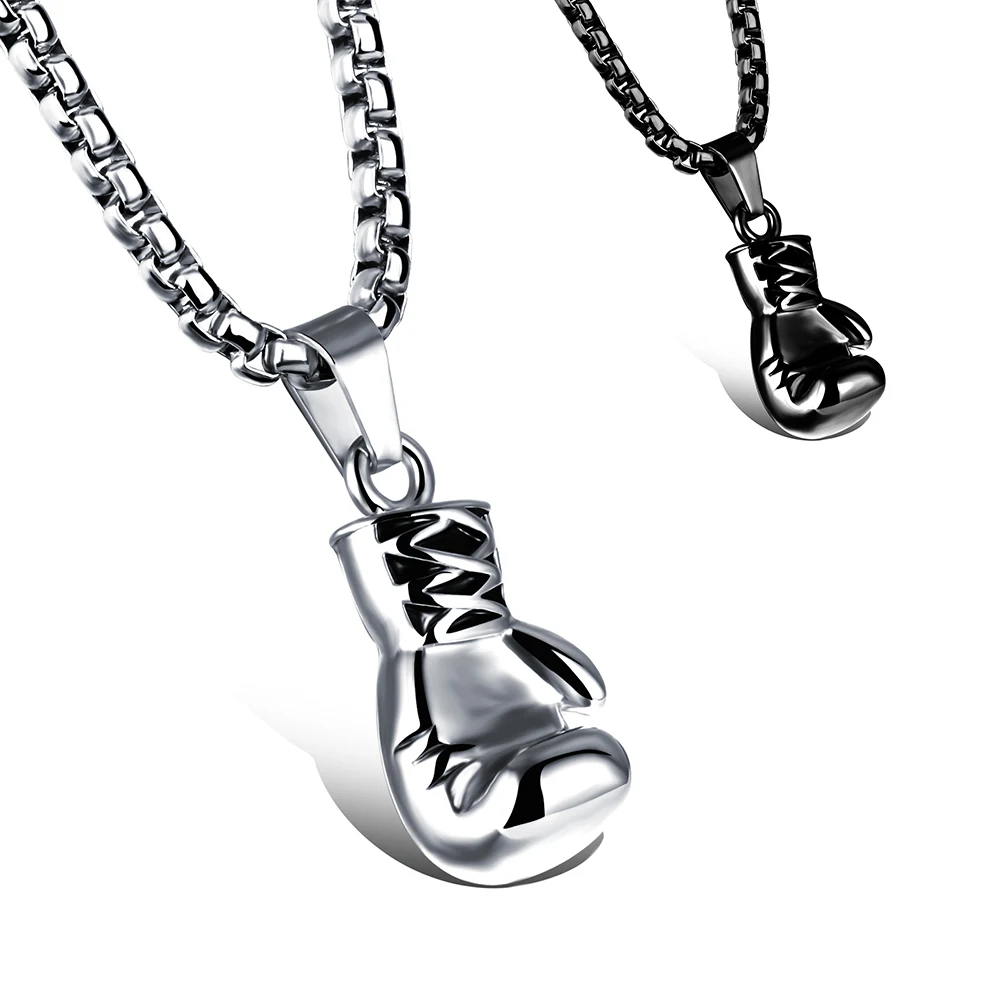 Personalized Men boxing glove Pendants Necklace for Boy Stainless Steel Chain Fashion Men's  Jewelry Style Brand Fate Love