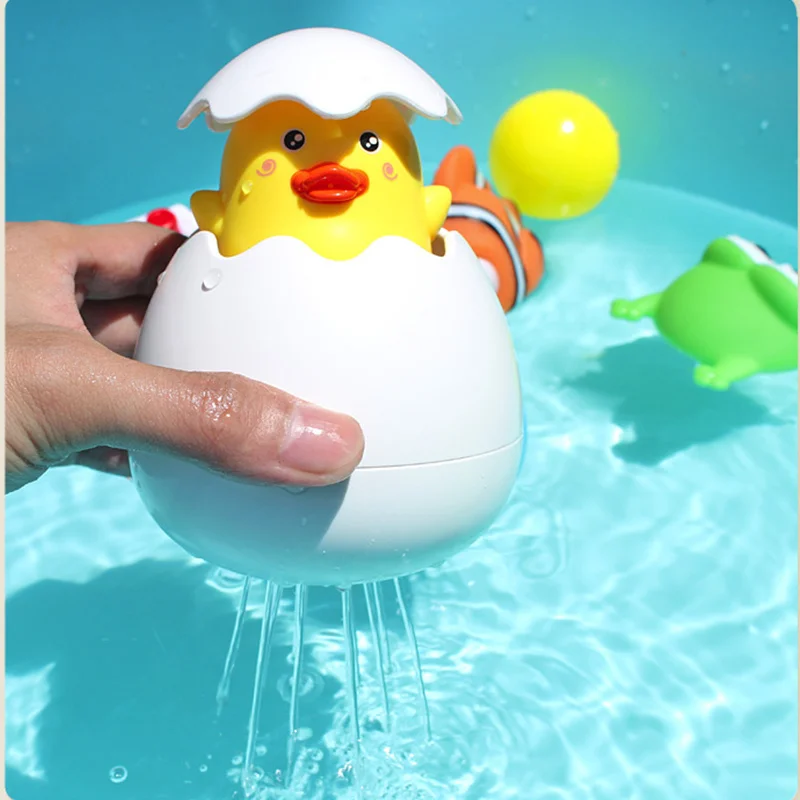Juguetes acuáticos para bebé y niño, juguetes de baño de ABS, pato de dibujos animados, aspersor de baño