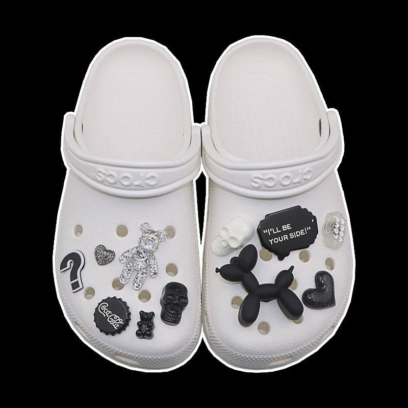 

Воздушный шар собака обувь шармы для Crocs симпатичный мультяшный медведь Croc шармы дизайнерские панк винтажные черепа Сабо украшение забавная Мода