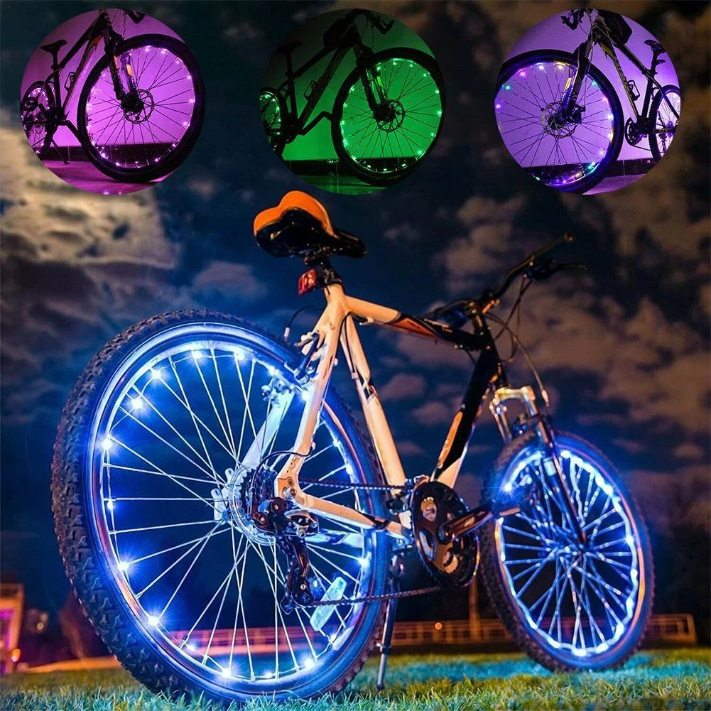 Aanstellen Pacifische eilanden Soldaat Multicolor 20 Led Fiets Fiets Fietsen Velg Verlichting Led Wheel Spoke  Light String Strip Lampen Waterdicht Fietswiel Strip Lamp|Fietslicht| -  AliExpress