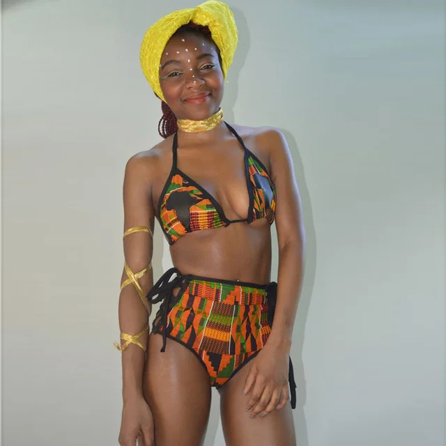Kachi African Print  High Waisted Bathing Suit - Image 2