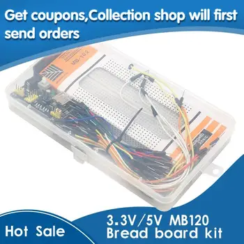 

3.3V/5V MB102 Breadboard power module+MB-102 830 points Solderless Prototype Bread board kit +65 Flexible jumper wires