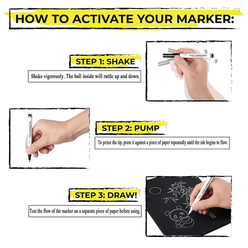 Billige 0,7mm Acryl Permanent Marker 6 Weiß Mit 2 Schwarz Farbe Stifte für Feine linie kunst highlight Erwähnen Marker Malerei aquarelle