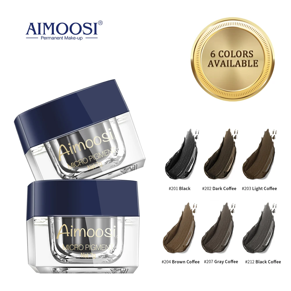 AIMOOSI 15ml Tattoo Semi Permanent Pigments Ink For Microblading Makeup Eyebrow Lips Eye Body Art Beauty Women Supplies 6 Colors