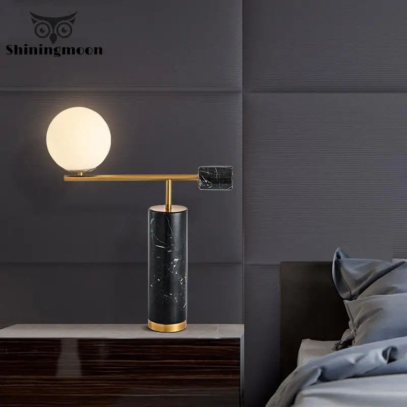

Lever Marble Table Lamp Nordic Creative Personality Art Decor Table Lights Bedside Table Lamps for Bedroom Reading Desk Light