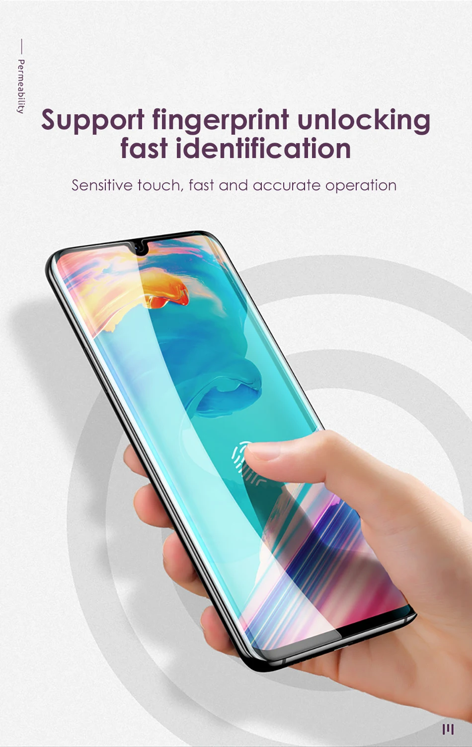 Benks XPRO+AGC Full Protective Tempered Glass For Huawei P30 Pro HD Curved Edge 0.3mm Thin Front Screen Protector Tempered Film