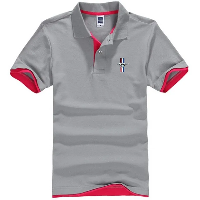 Рубашка-поло мужская с коротким рукавом Хлопковая сорочка Slim дышащая принтом Ford