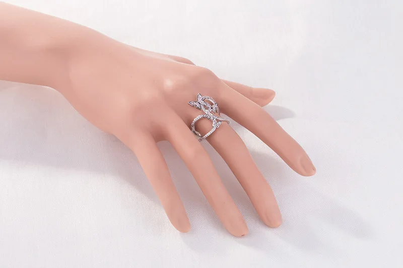 SuePhil Новинка женские кольца лампа-бабочка розовое кристалльное цирконовое кольцо с крыльями для женщин модные ювелирные кольца