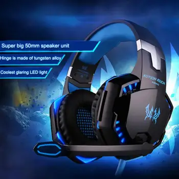

Wired Gaming Headset Big Headphone LED Microphone Deep Bass Stereo Earphone For Pc Computer Gamer For PS4