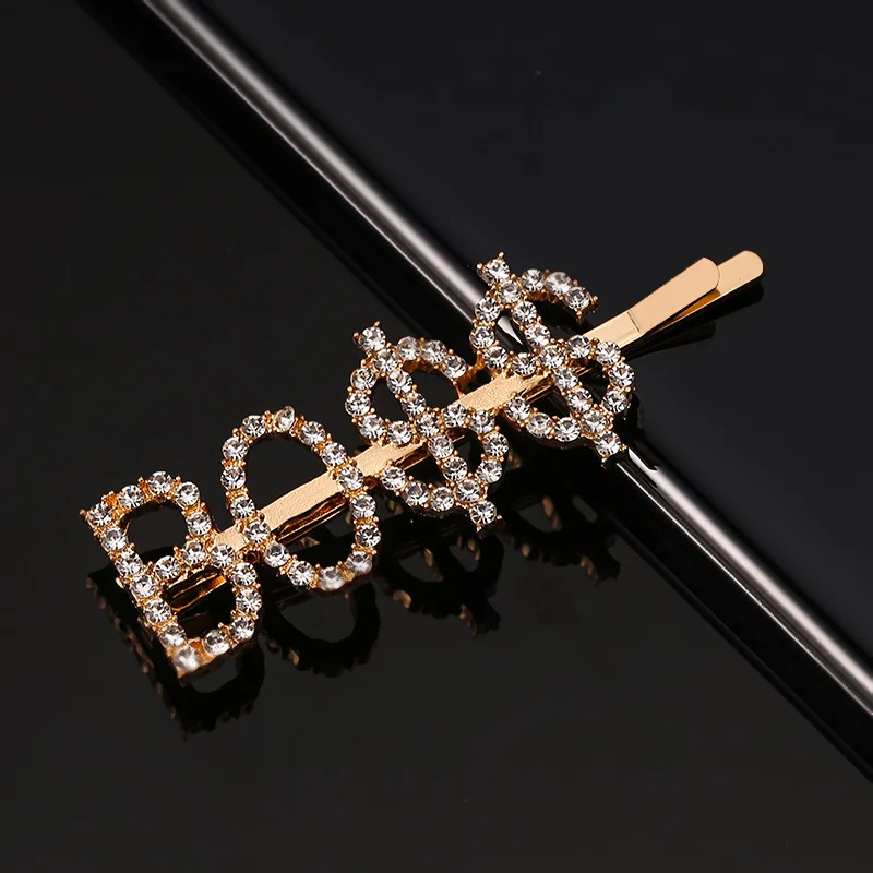 Simple Letter Rhinestone Hairpins Women Hair Clips Pins Barrettes Accessories For Women Girls Hair Hairclip Hairgrip Headdress gold hair clips