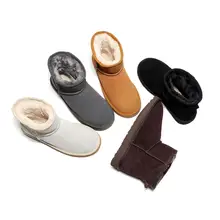 Зимние теплые женские ботинки; зимние ботинки из натуральной овечьей кожи; женские ботинки из натуральной шерсти; зимняя обувь; плюшевая обувь; Botas Mujer