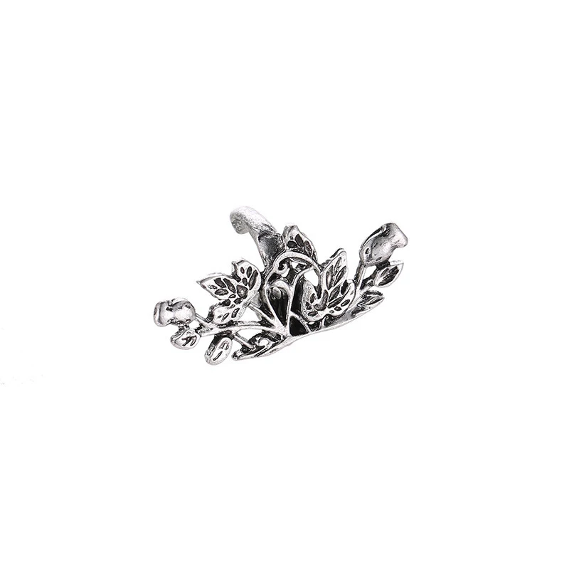 Flower-silver color Простой серебристый цвет, клипсы для ушей, женские, девичьи, корона, u-образные серьги, без ушей, звезда, очаровательные аксессуары для ушей, без пирсинга, серьги-клипсы - Metal Color: Flower-silver color