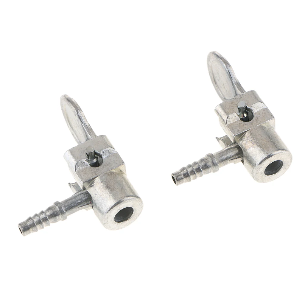 2 Pieces Durable Clip On Tire Tyre Valve Connector Adapter Car Air Chuck Silver