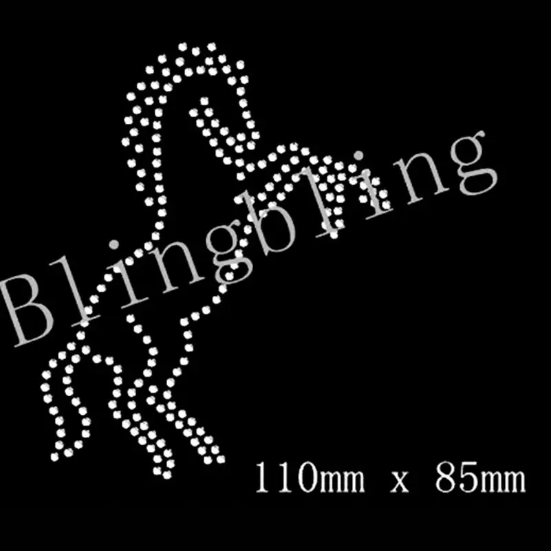 Rearing Horse Crystal transfer Iron On Rhinestone Diamante t shirt MOTIF DESIGN