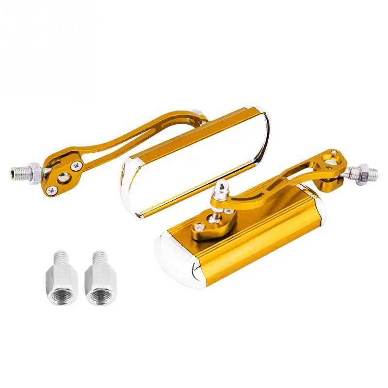Цвет: желтый 8mm 10mm One Pair Motorcycle Rearview Mirror Motorbike Rear View Side Mirrors Rearview Mirror Aluminum Alloy Universal New - Цвет: Цвет: желтый