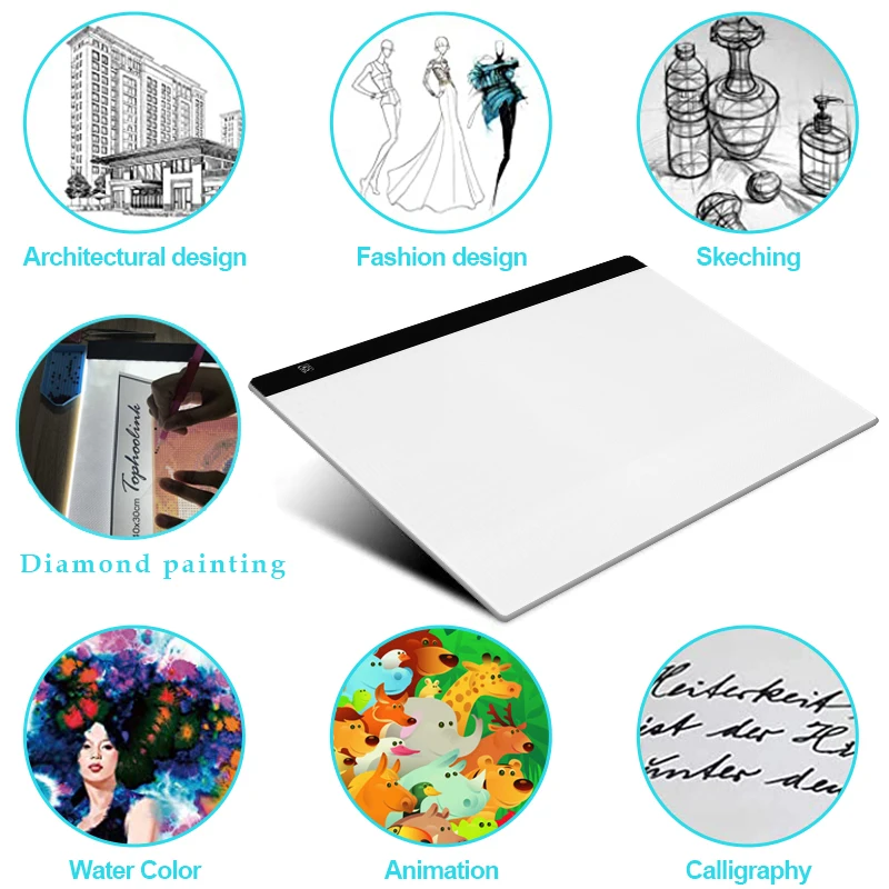 For 5D Diamond Painting A4/A5 Size LED Light Pad - Dimmable Light Board  Kit, Apply to Full Drill & Partial Drill Tracing Board Copy Pad Drawing  Tablet Adjustable Brightness with USB Powered
