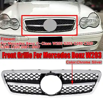 

High Quality Chrome/Black Car Auto Front Grille Grill For Mercedes For Benz C-Class W203 S203 C280 C320 C240 C200 2001-2007