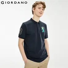 Giordano Men Polos 3D Lion Embroidery Short Sleeve Polo Shirt Muti Color Breathable Casual Polos Para Hombre 01011422