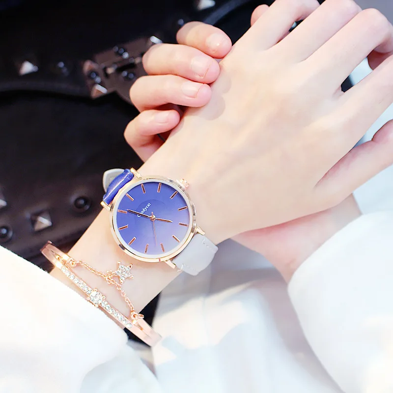 Relogio Feminino часы женские повседневные кварцевые Кожаный ремешок ремешок часы аналоговые наручные часы Montre Femme Reloj Mujer - Цвет: Фиолетовый