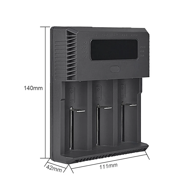 TrustFire TR-018 интеллигентая(ый) быстро Li-Ion Батарея Зарядное устройство 3-слоты Дисплей зарядки для 23650 26650 21700 20700 14500 18650 18350